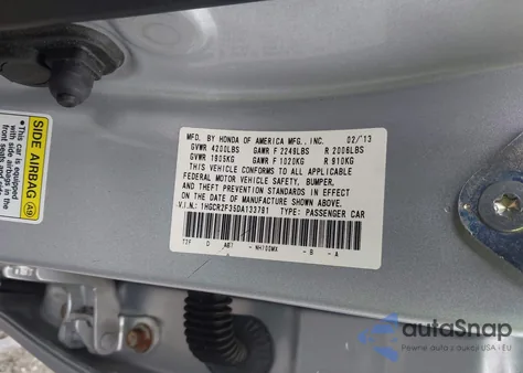 2013 Honda Accord Lx from USA, damaged, VIN 1HGCR2F35DA133791
